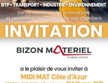 Bizon Matériel sera présent au Salon Midi Mat Côte d’Azur 2026 !