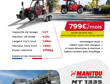 Plutôt sur place ou à emporter ? Profitez de nos ULM 415 et MT 1335 Manitou ! 